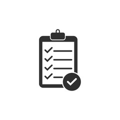 Poster - Check list icon vector illustration. One of set web icons. document with check mark symbol. chek mark logo design inspiration