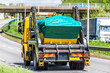 skip lorry truck on uk motorway in fast motion