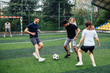 © Тарас Нагирняк - Football soccer training for students.  Football training session.  Running and kicking soccer balls.