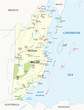 © lesniewski - Road and national park map of the central african state belize