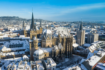 Fototapete - Aerial view of Aachen City