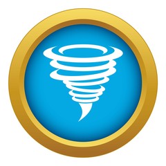 Sticker - Tornado icon blue vector isolated on white background for any design