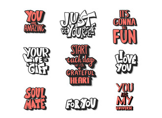 Wall Mural - Set of motivational quotes isolated. Vector text.