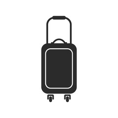 Poster - Travel bag icon vector template. Tourism vacation isolated sign. Traveling symbol on white background