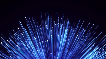 Wall Mural - optical fiber sheaf abstract motion background. glowing bundle of optic cables loop animation