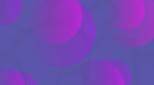 Blue Abstract Design With Purple Circles And Striped Oval Shapes