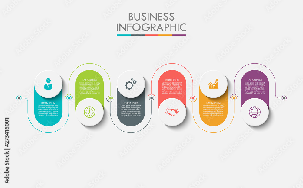 Business data visualization. timeline infographic icons designed for abstract background template milestone element modern diagram process technology digital marketing data presentation chart Vector - obrazy, fototapety, plakaty 
