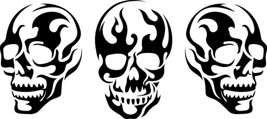 Wall Mural - Abstract Flaming Skull Tattoo