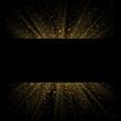 © alona_s - Gold sparkle background, black frame. Golden light glitter confetti texture decoration. Shiny abstract design Christmas holiday, Happy New Year celebration. Glow sund shimmer dust. Vector illustration