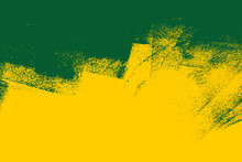 Yellow Green Paint Background Texture With Grunge Brush Strokes