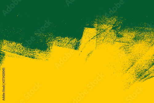yellow green paint background texture with grunge brush strokes Stock