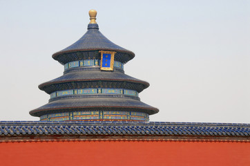 Temple of Heaven in Beijing, China (Tian Tan in Beijing, China). Tiantan literally means Altar of Heaven. This temple is the Hall of Prayer for Good Harvests. Temple of Heaven, Beijing tourist sight.