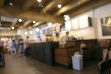 Abstract blurred people in restaurants and coffee backgrounds.