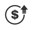 © koblizeek - Cost symbol dollar increase icon. Vector symbol image isolated on background .