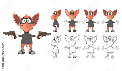 Vector Illustration Of A Cute Cartoon Character Monster For