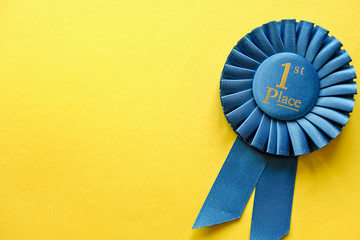 Wall Mural - blue ribbon rosette for the first placed winner