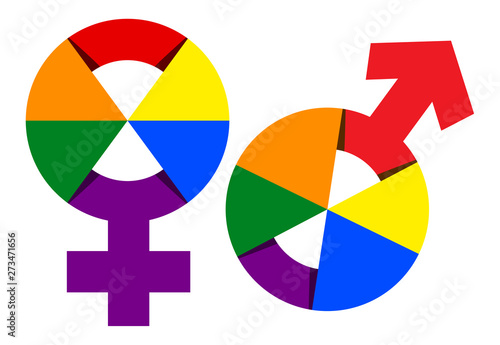 Gender Symbol In Rainbow Color Isolated Illustration Vector Rainbow Male Female Gender Sign Buy This Stock Vector And Explore Similar Vectors At Adobe Stock Adobe Stock