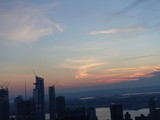 Fototapeta Nowy Jork - Sunset over New York skyline