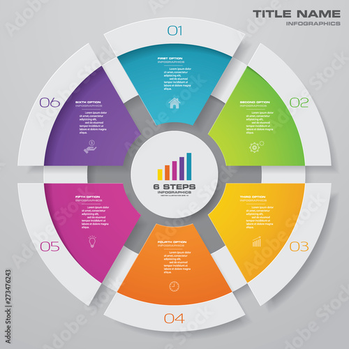 Foto  6 steps cycle chart infographics elements for data presentation