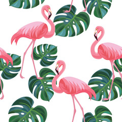 Plakat plaża flamingo natura hawaje