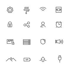 Wall Mural - set of button icon with line design suitable for application
