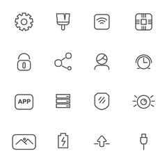 Wall Mural - set of button icon with line design suitable for application