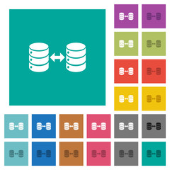 Wall Mural - Syncronize databases square flat multi colored icons