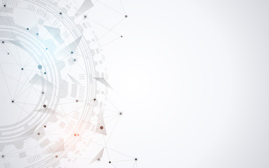 Abstract plexus background with connecting dots and lines. Global network connection, digital technology and communication concept.