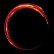 Dynamic lights circle shape on dark background. Bright luminous glowing circle. High speed abstract concept. 3d rendering