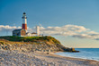 Leinwandbild Motiv Montauk Lighthouse and beach, Long Island, New York, USA.
