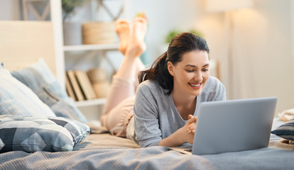 Wall Mural - woman working on a laptop