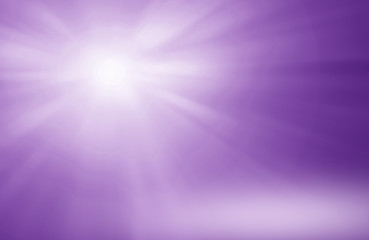 Wall Mural - glowing rays of light with reflection on purple background, empty room lighting studio with empty sp