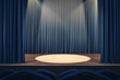 Theater curtains with spot light