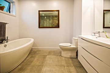 modern bathroom wide angle view