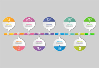 Wall Mural - vector infographic design template with options steps and marketing icons can be used for info graph