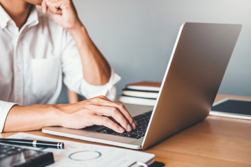 Developing programmer Development Website design and coding technologies working in software company office