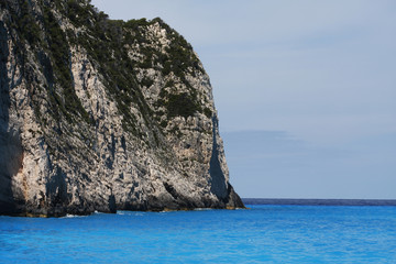 Sea and rocks - a beautiful view of the island of Zakynthos in Greece