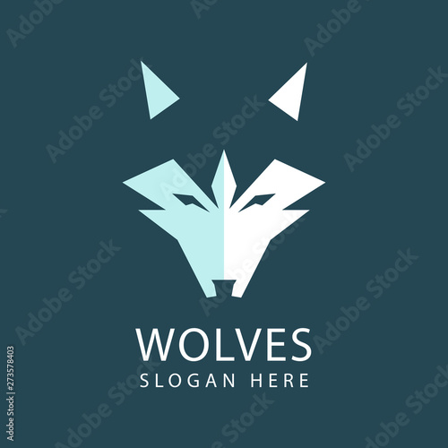 Wolf Head Logo Design Vector Template Geometric Logo Of An