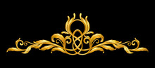 Gold Baroque Frame Scroll On Black
