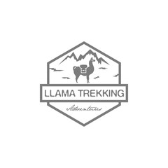 Canvas Print - llama trekking logo design