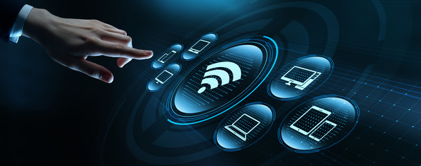 Wall Mural - free wifi network signal technology internet concept