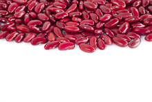 Close Up Red Kidney Beans Isolated On White Background With Copy Space, Healthy Food Concept