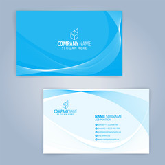Business card template. Blue and White, Illustration Vector 10