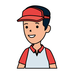 Poster - young boy with sport cap character