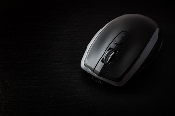 Wireless mobile mouse on black background