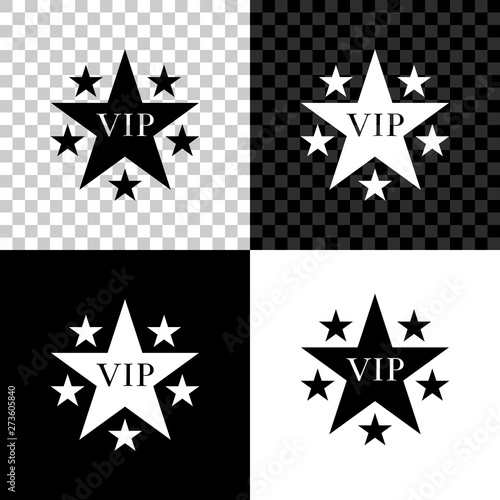 Star Vip With Circle Of Stars Icon Isolated On Black White And Transparent Background Vector Illustration Stock Vector Adobe Stock