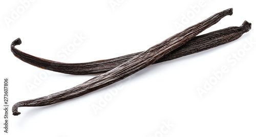 Fotografía Dried vanilla stick isolated on white background.