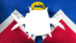 Denver city, capital of Colorado state flag with a big hole, white background, 3d rendering