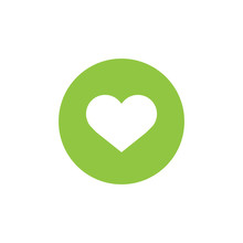 Green Heart Web Icon. Vector Design.