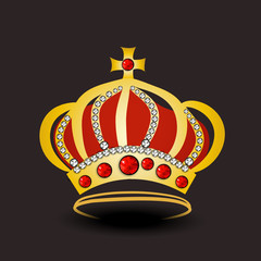 Sticker - Concept of creative stylish crown design.